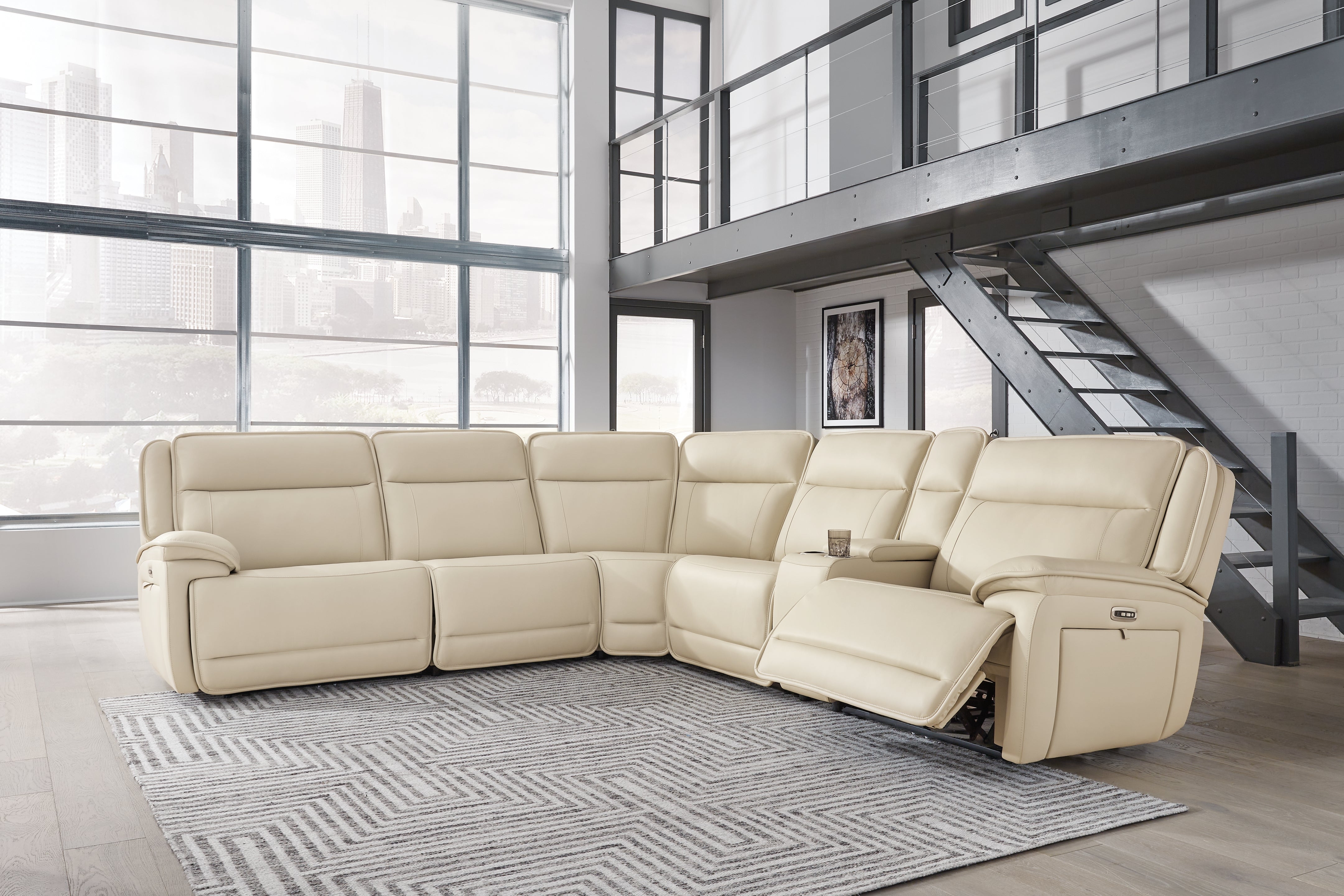 Floridian Furniture - Ashley Furniture - Double Deal Sectional - 6-Piece Power Reclining Sectional / Almond - U13001S1