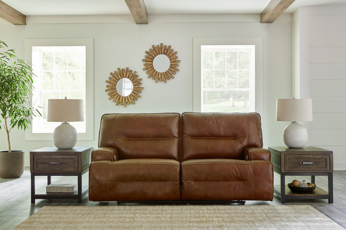 Floridian Furniture - Ashley Furniture - Francesca Living Room - 2 Seat PWR REC Sofa ADJ HDREST / Auburn - U2570547