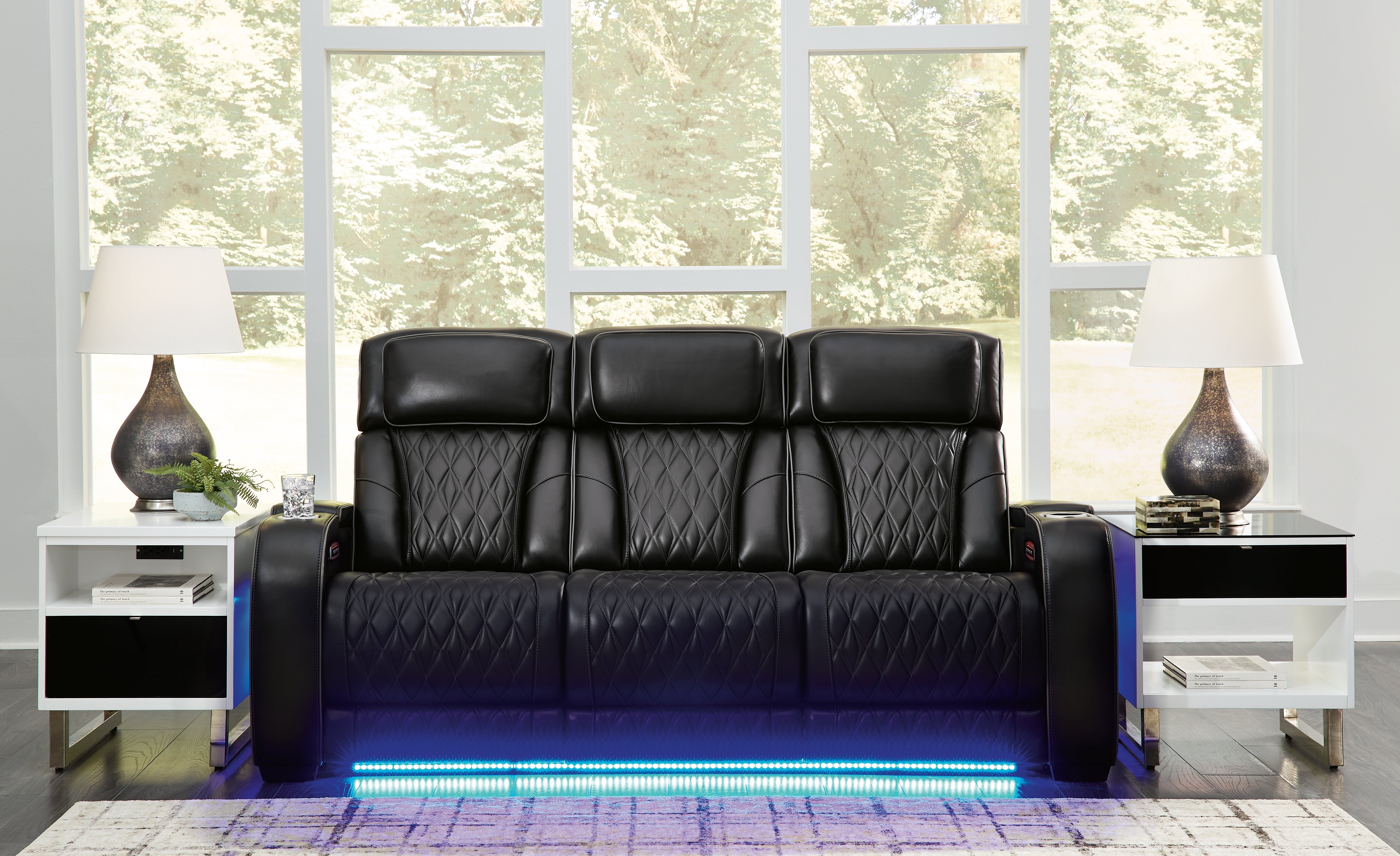 Floridian Furniture - Ashley Furniture - Boyington Living Room - PWR REC Sofa with ADJ Headrest / Black - U2710615