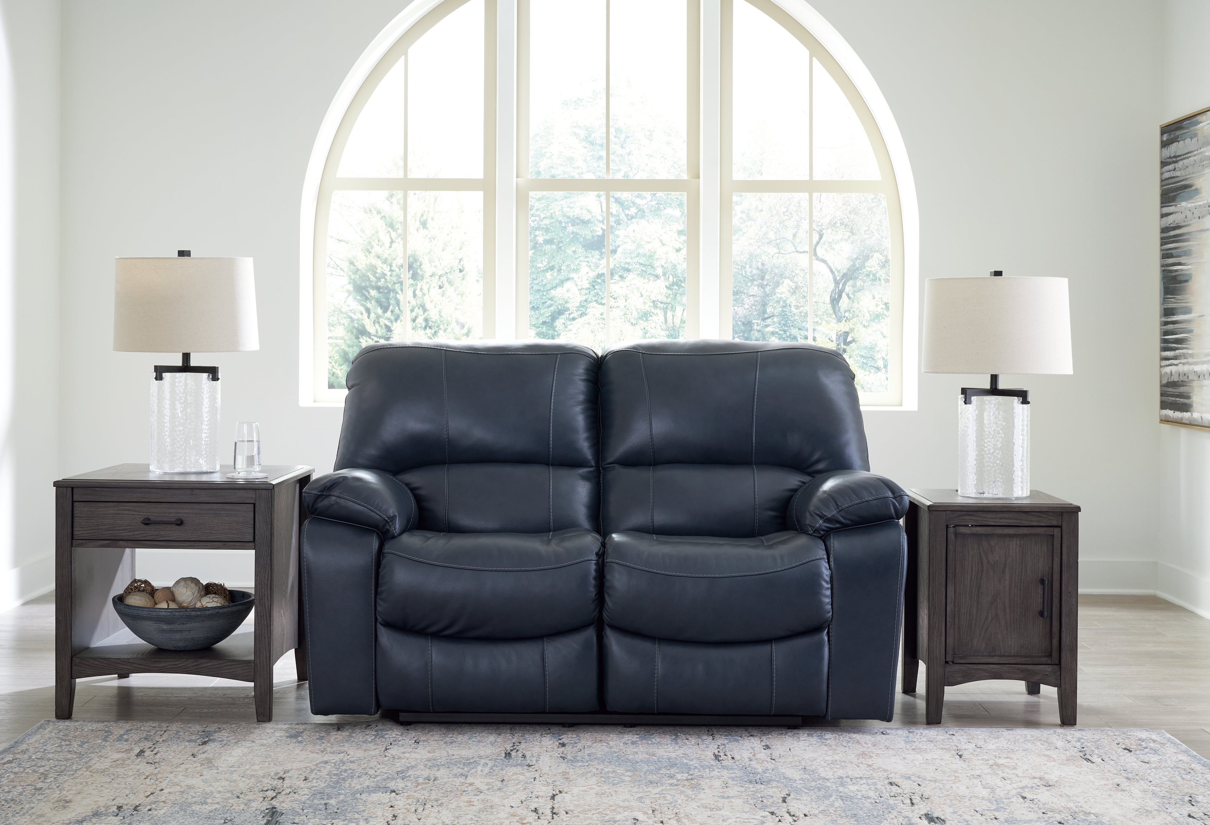 Floridian Furniture - Ashley Furniture - Leesworth Living Room - Reclining Power Loveseat / Ocean - U4380974