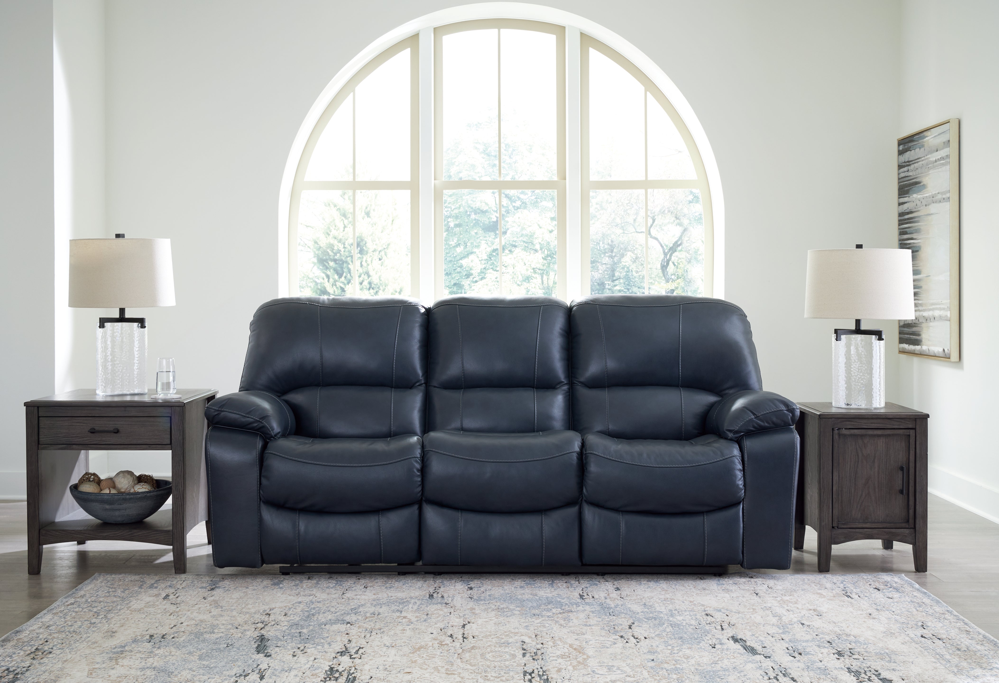 Floridian Furniture - Ashley Furniture - Leesworth Living Room - Reclining Power Sofa / Ocean - U4380987