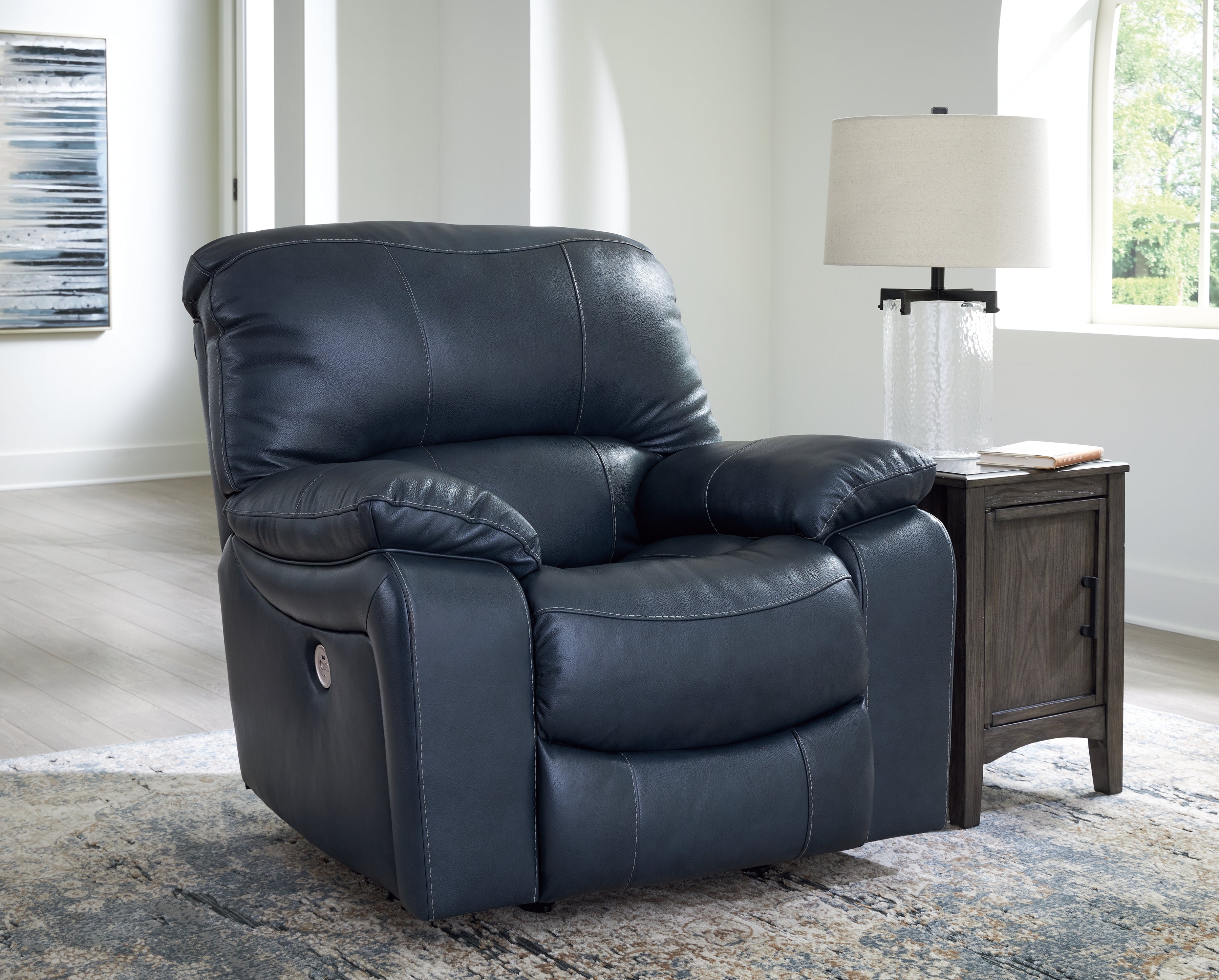 Floridian Furniture - Ashley Furniture - Leesworth Living Room - Power Rocker Recliner / Ocean - U4380998