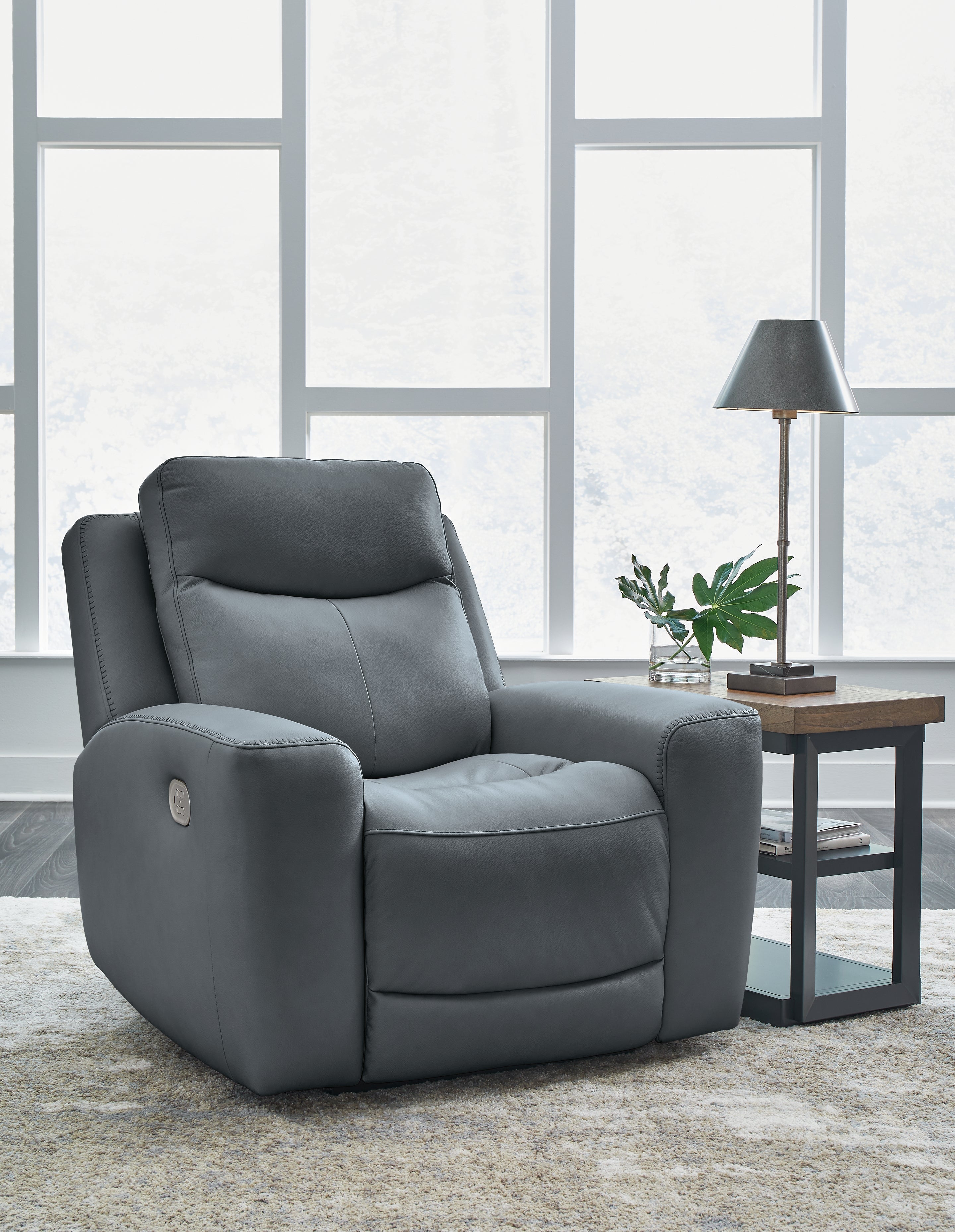 Floridian Furniture - Ashley Furniture - Mindanao Living Room - PWR Recliner/ADJ Headrest / Steel - U5950413