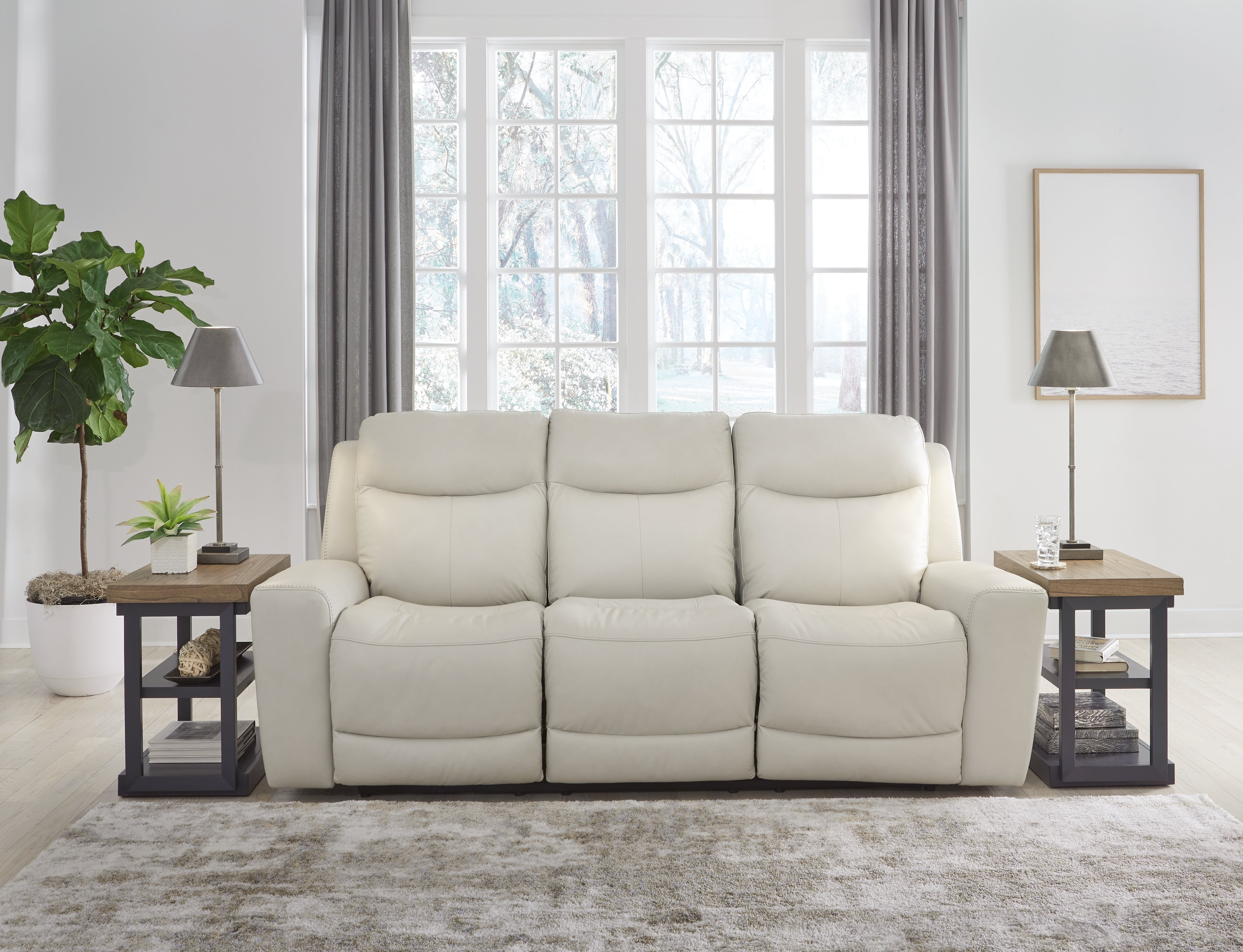 Floridian Furniture - Ashley Furniture - Mindanao Living Room - PWR REC Sofa with ADJ Headrest / Coconut - U5950515