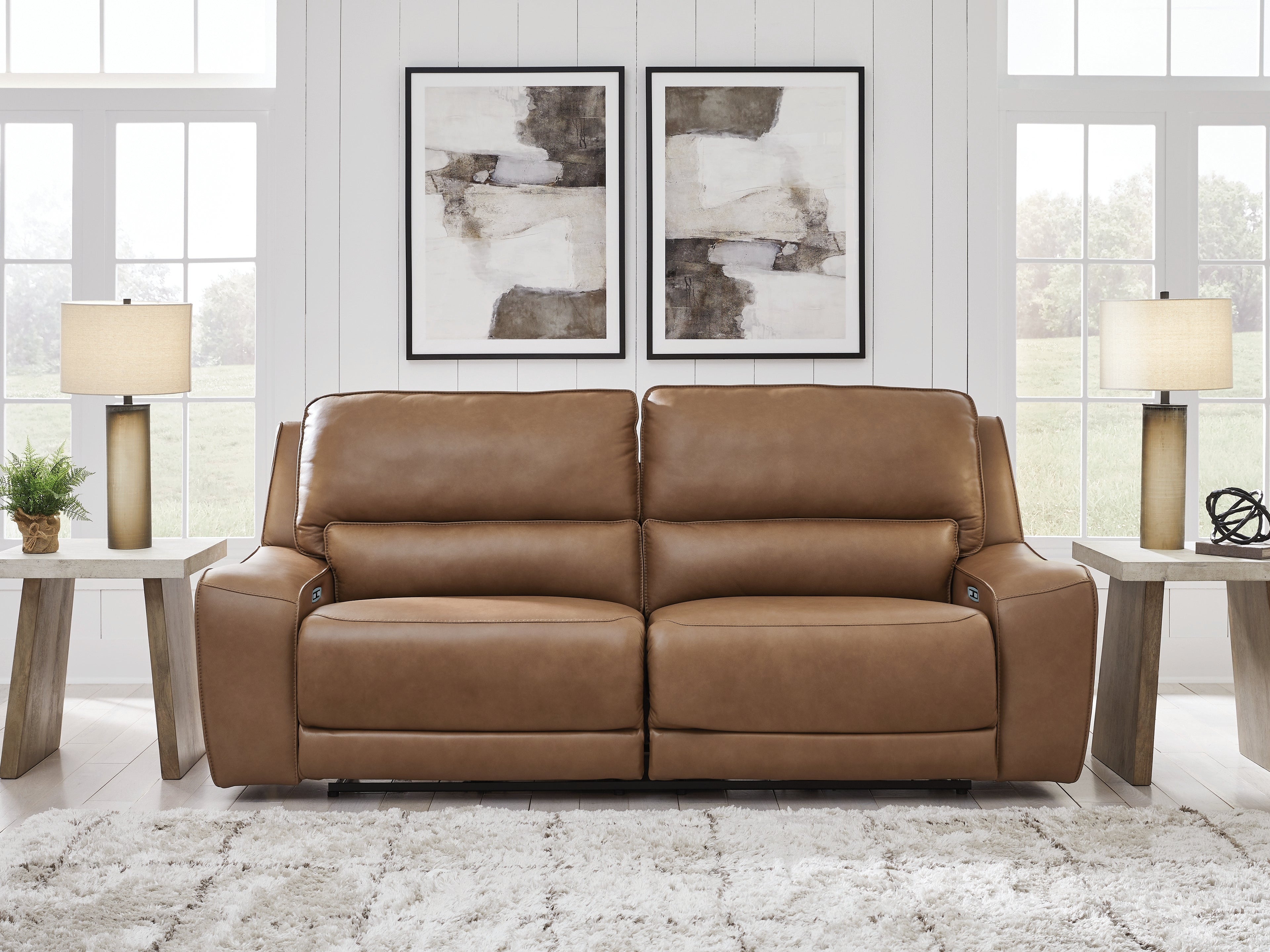 Floridian Furniture - Ashley Furniture - DeepWakes Living Room - 2 Seat PWR REC Sofa ADJ HDREST / Caramel - PCU6260647
