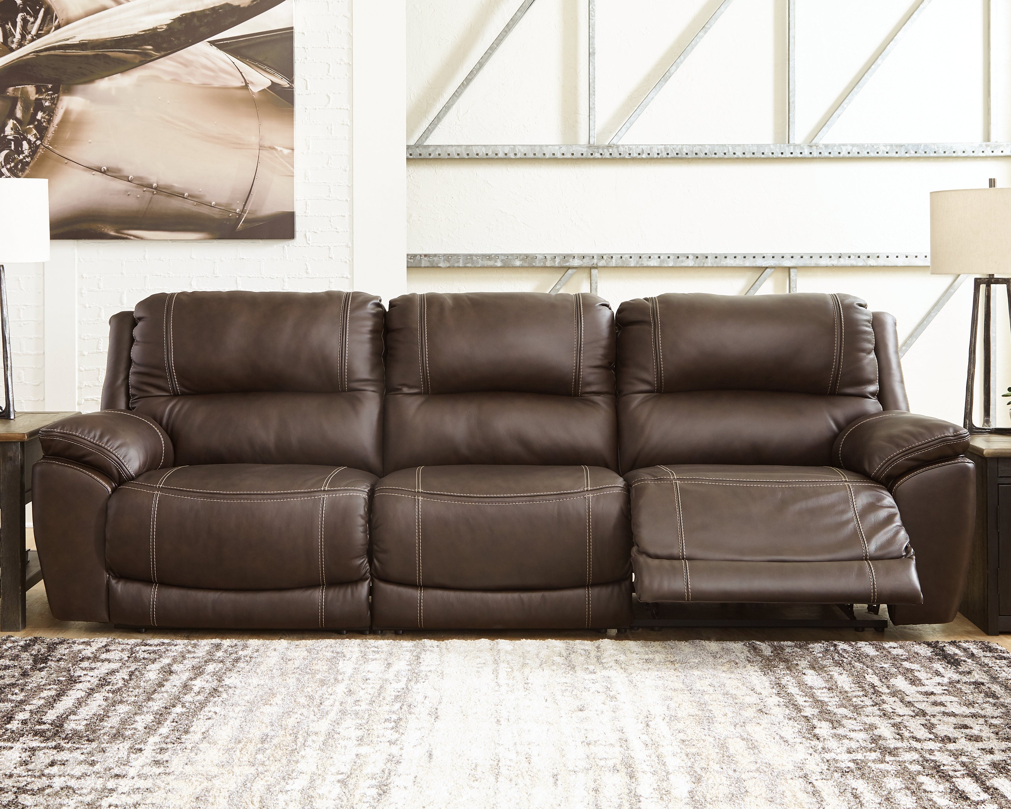 Floridian Furniture - Ashley Furniture - Dunleith Sectional - 3-Piece Power Reclining Sofa / Chocolate - U71604S5