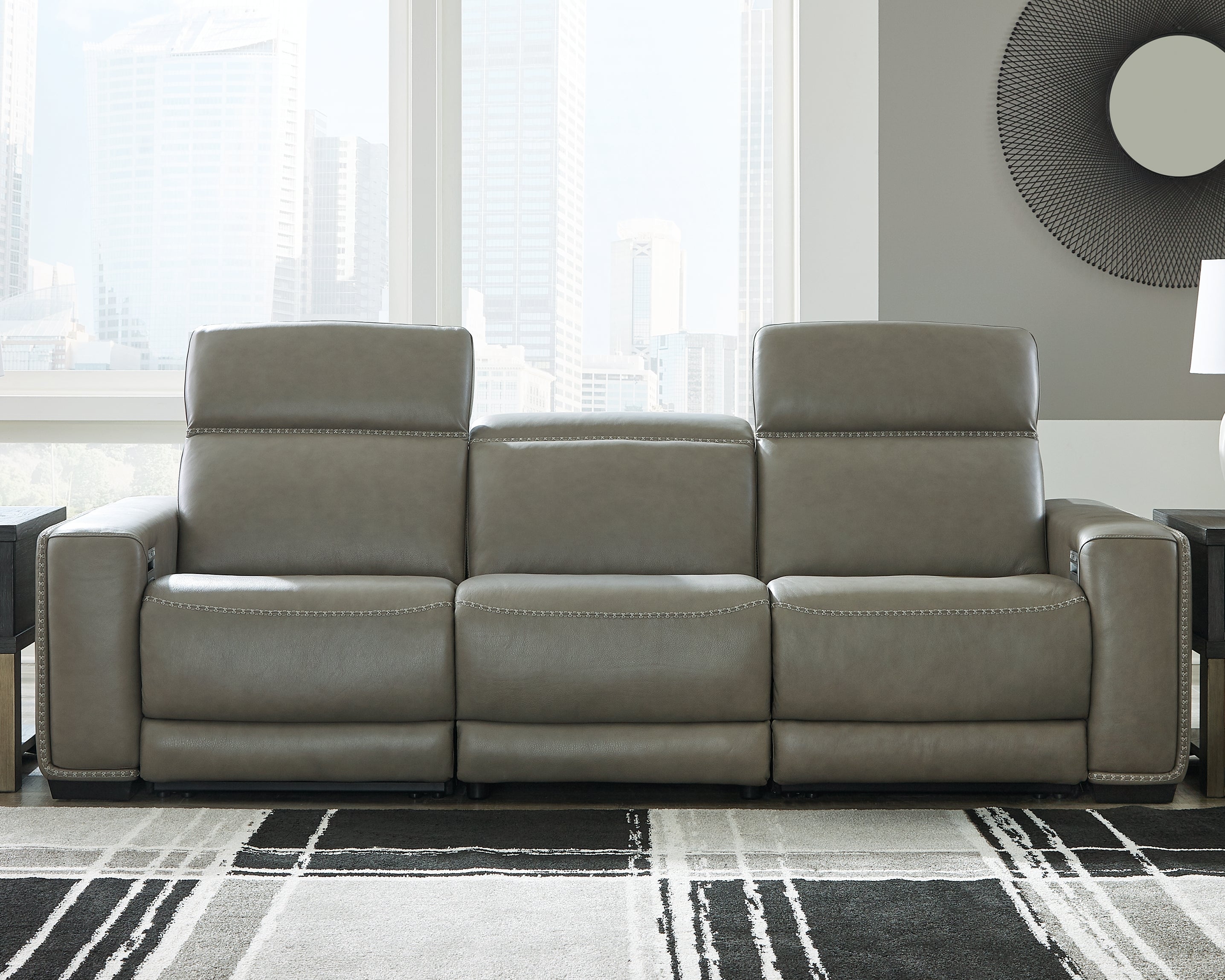 Floridian Furniture - Ashley Furniture - Correze Sectional - 3-Piece Power Reclining Sectional Sofa / Gray - U94202S2