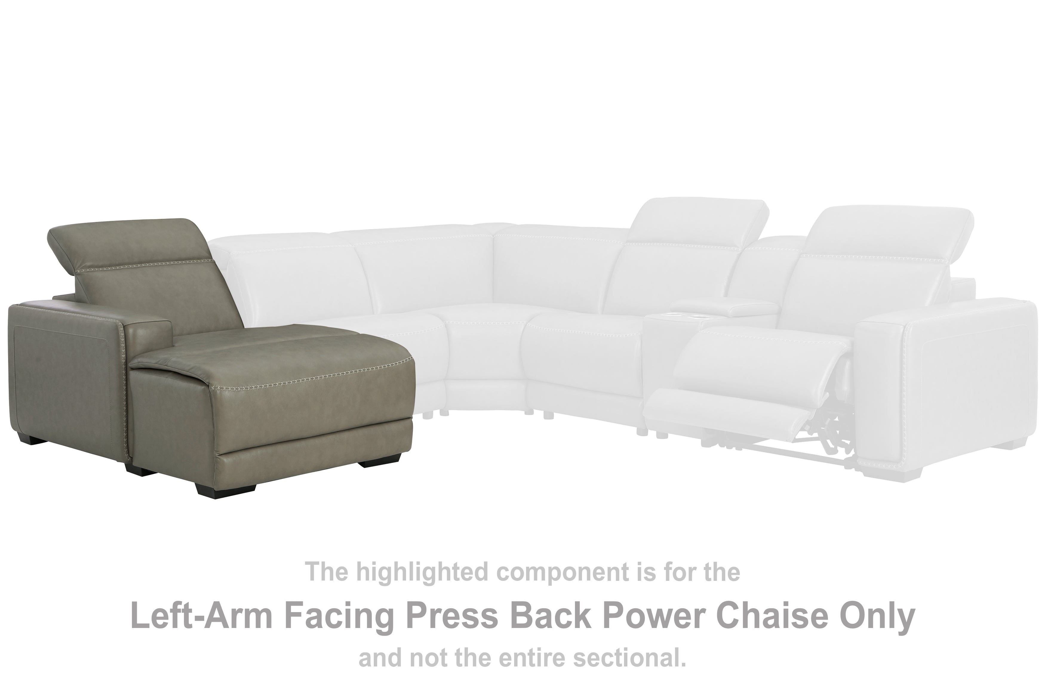 Floridian Furniture - Ashley Furniture - Correze Sectional - LAF PWR Reclining Back Chaise / Gray - U9420279