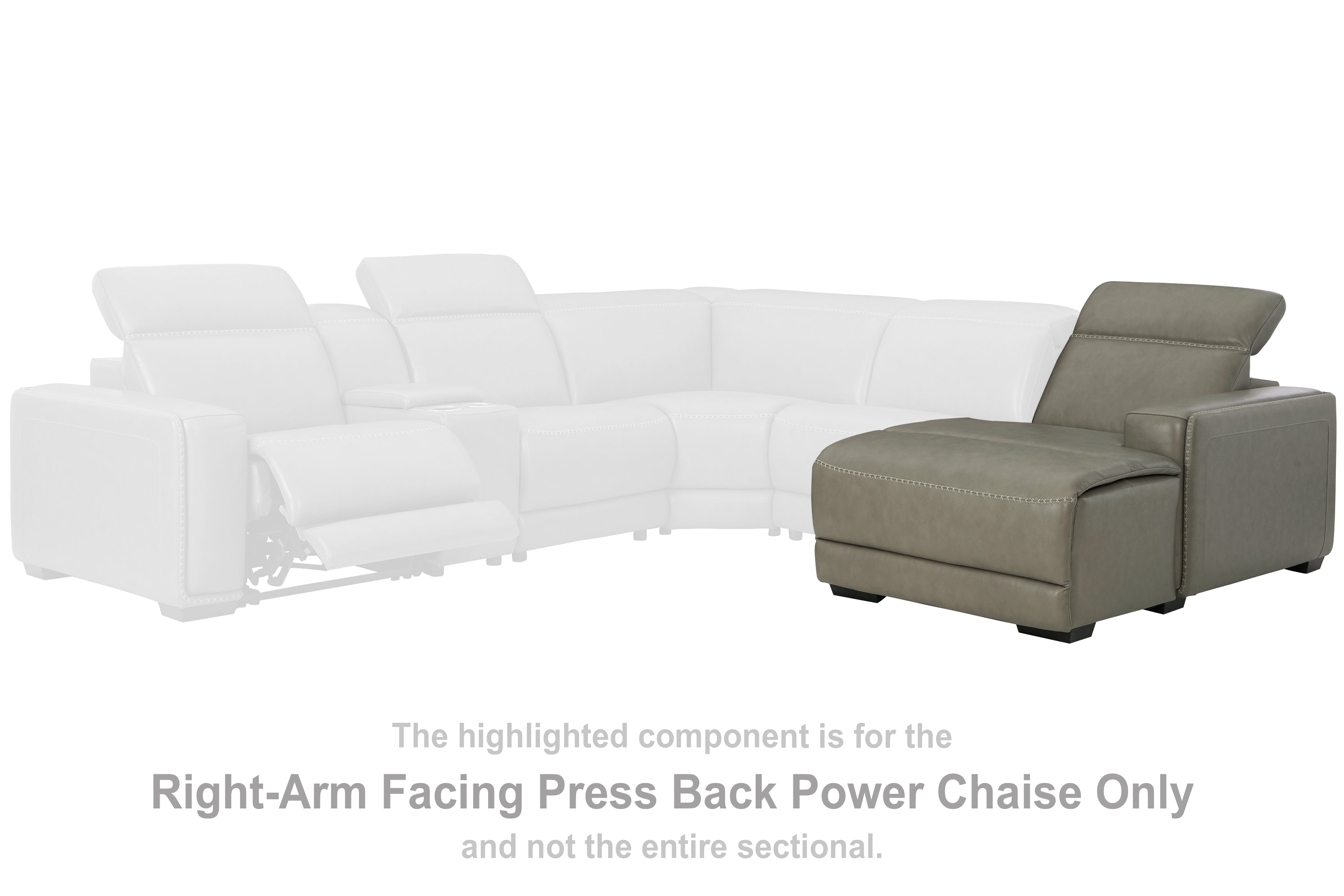 Floridian Furniture - Ashley Furniture - Correze Sectional - RAF PWR Reclining Back Chaise / Gray - U9420297