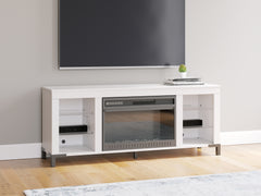 Floridian Furniture - Ashley Furniture - Brollevi TV Stand - 60" with Electric Fireplace / White - W2722-168
