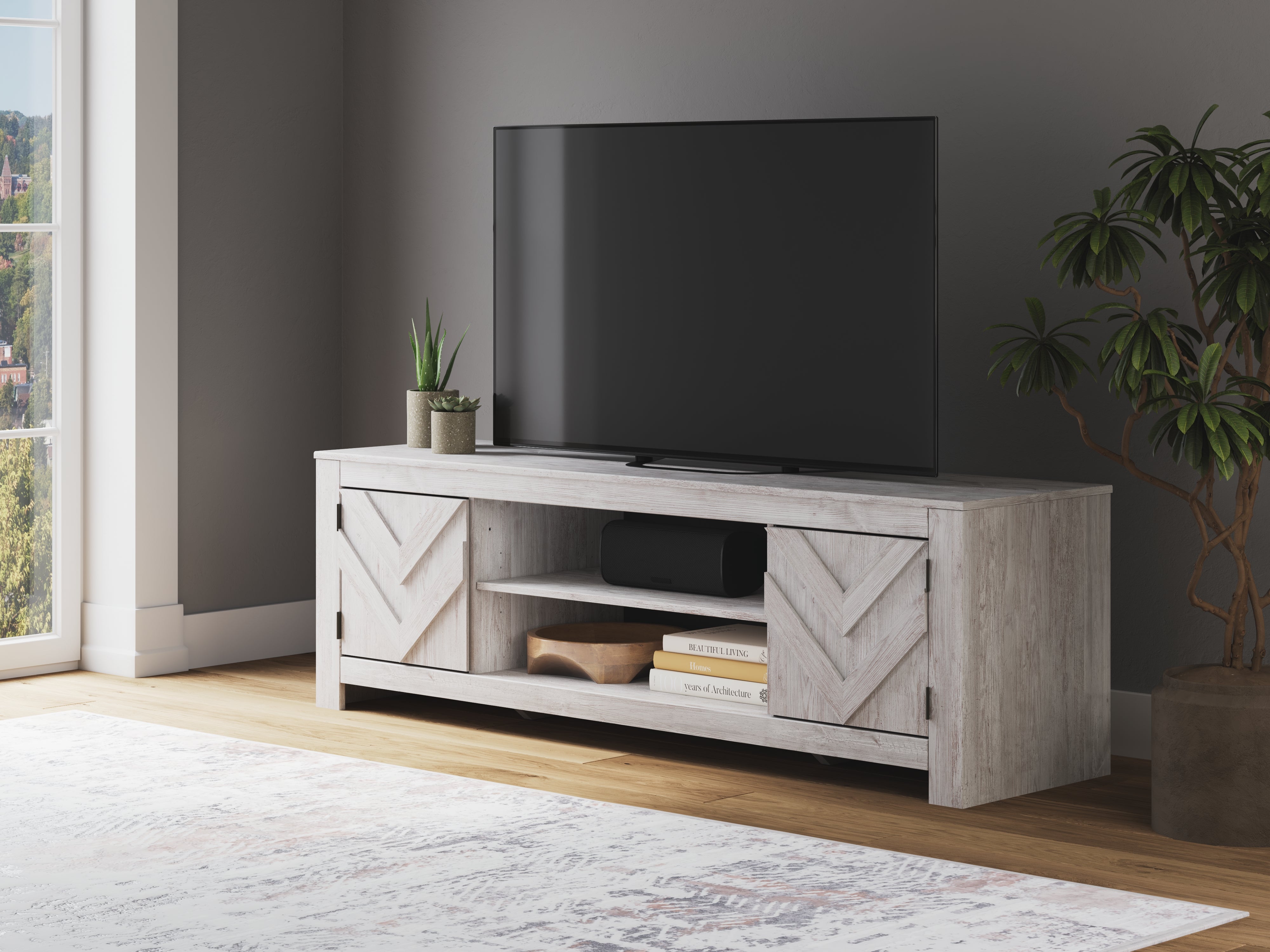 Floridian Furniture - Ashley Furniture - Cayboni TV Stand - 71" / Whitewash - W3788-68