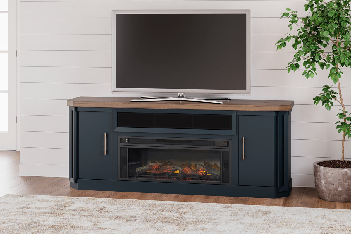 Floridian Furniture - Ashley Furniture - Landocken 83" TV Stand with Electric Fireplace - 83" TV Stand with Electric Fireplace / Two-tone - W402W1