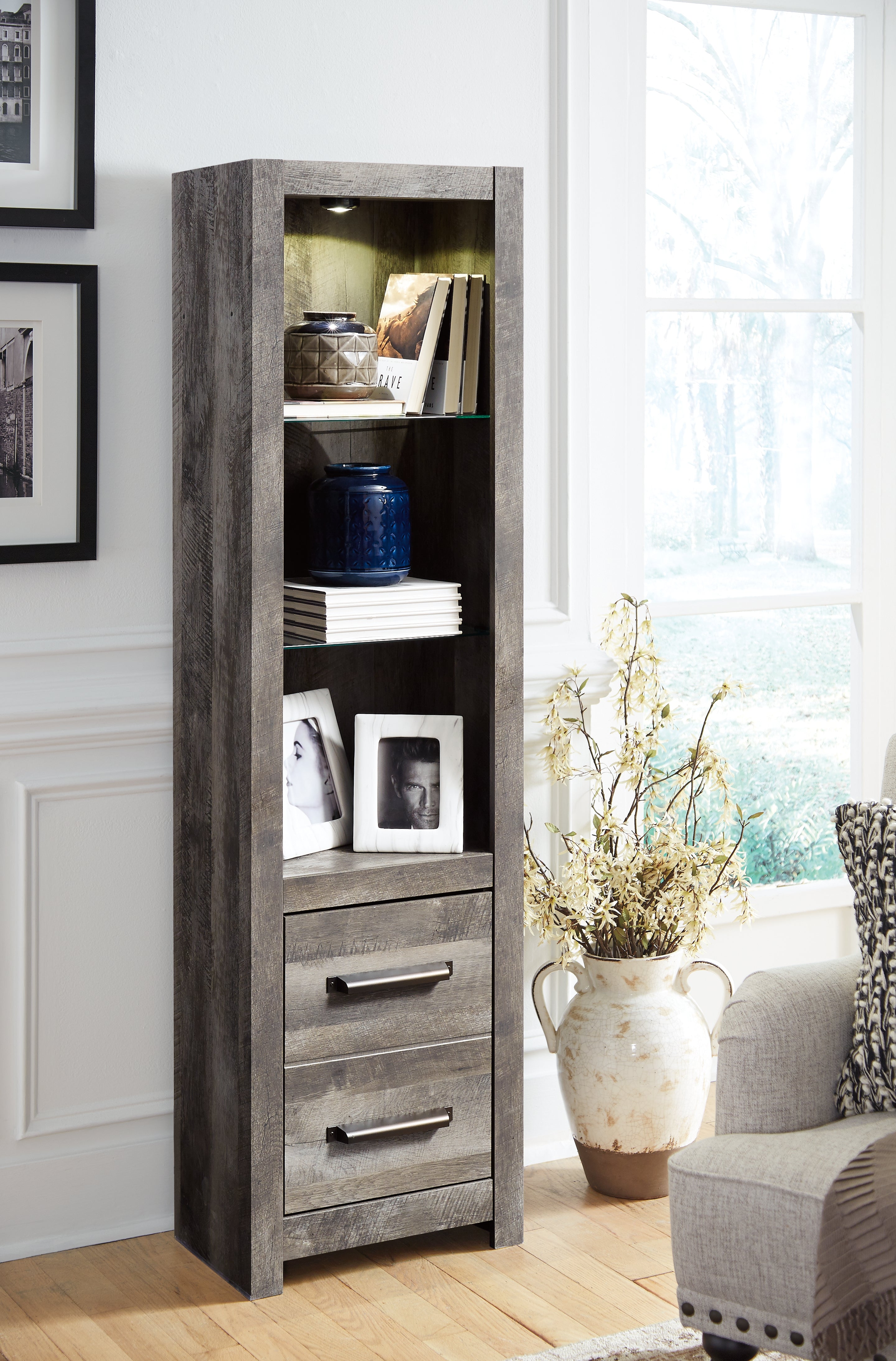 Floridian Furniture - Ashley Furniture - Wynnlow Entertainment Center - 4-Piece Entertainment Center / Gray - W440W2