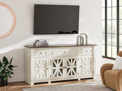 Floridian Furniture - Ashley Furniture - Bolanburg 73" TV Stand - 73" / White/Weathered Gray - W647-68