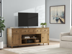 Floridian Furniture - Ashley Furniture - Sharlance 81" TV Stand - 81" / Light Brown - W655-68