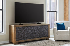 Floridian Furniture - Ashley Furniture - Rosswain 80" TV Stand - 80" / Warm Brown - W763-68